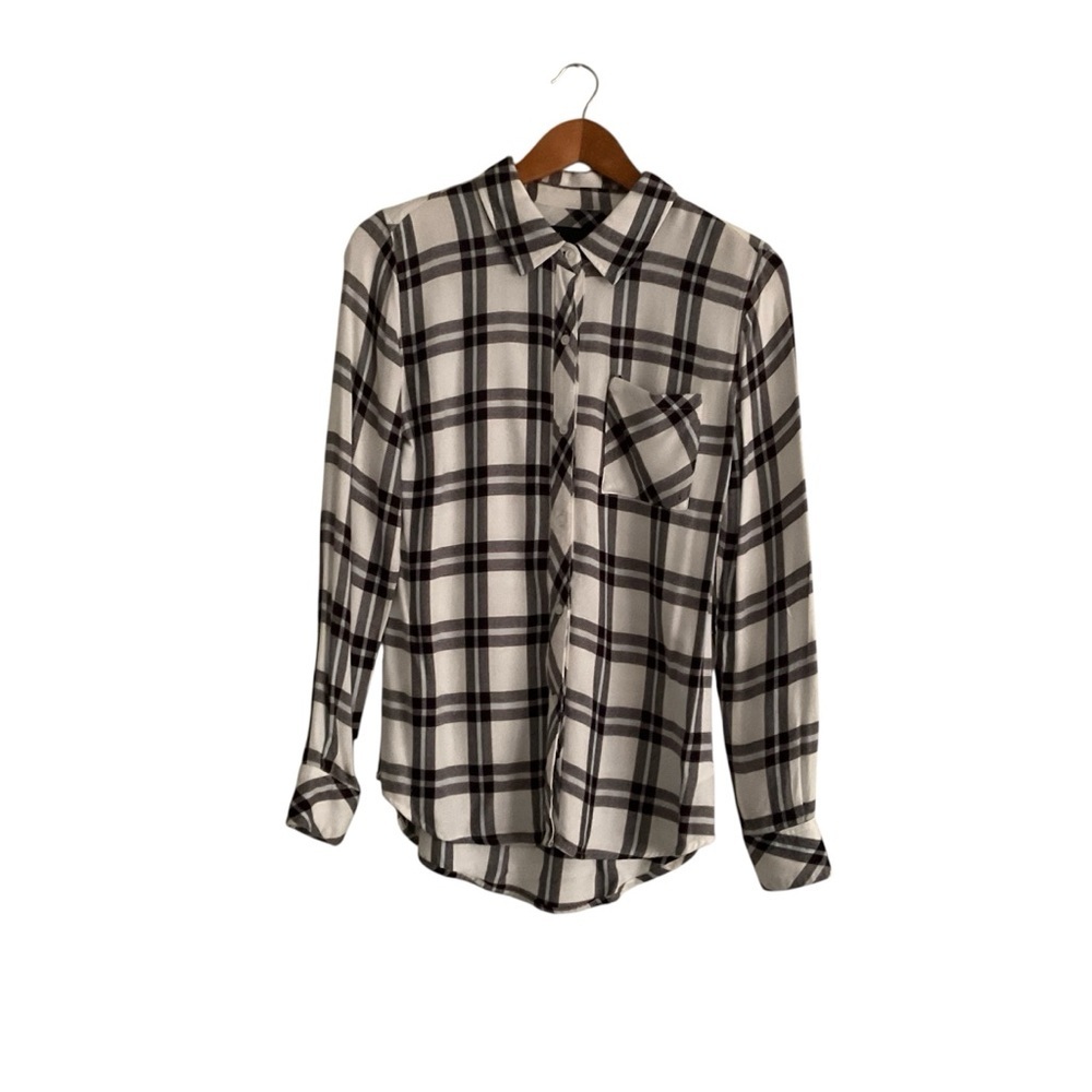 Rails Hunter Flannel Button Up Shirt XS White Marine Plaid Soft Heritage Classic - Picture 1 of 13